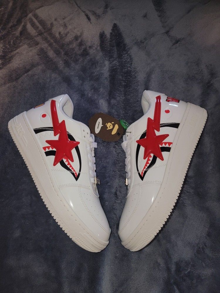 bapesta shark white