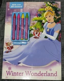 Disney Princess Coloring Books with Crayons & Stickers $3 each (Four Available)