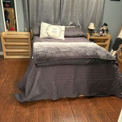 IKEA Bed Frame With Sliding Side Tables