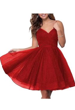 Lavetir Red Sparkling Dress