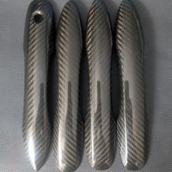 Black Carbon Fiber Door Handle Covers Toyota Camry Corolla Avalon