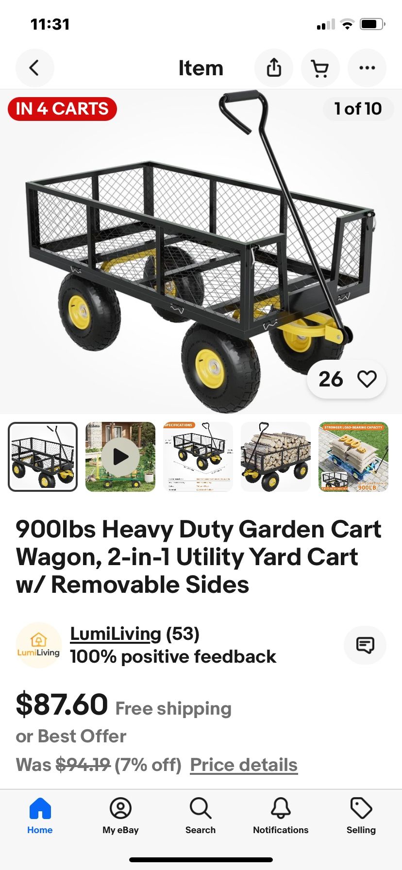 Garden Cart , Vevor , New , Read Description