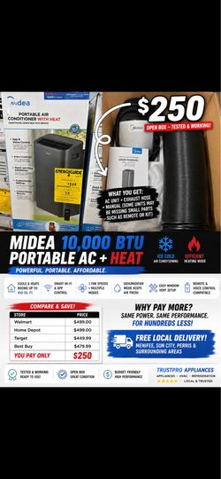 ❄️ MIDEA 10,000 BTU PORTABLE AC + HEAT 🔥