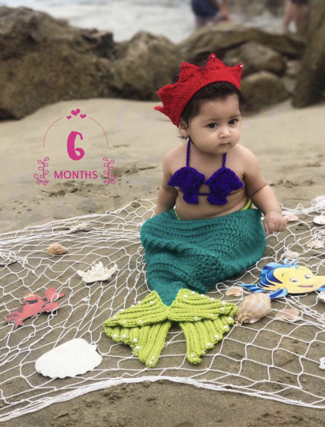Mermaid crochet set , photography baby crochet costume, handmade, bikini top