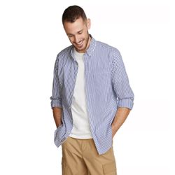 Men’s Eddie Bauer Striped Button Down Shirt Size Small