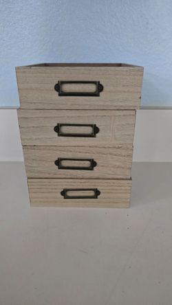 Set of 4 Rustic Wood Storage Boxes