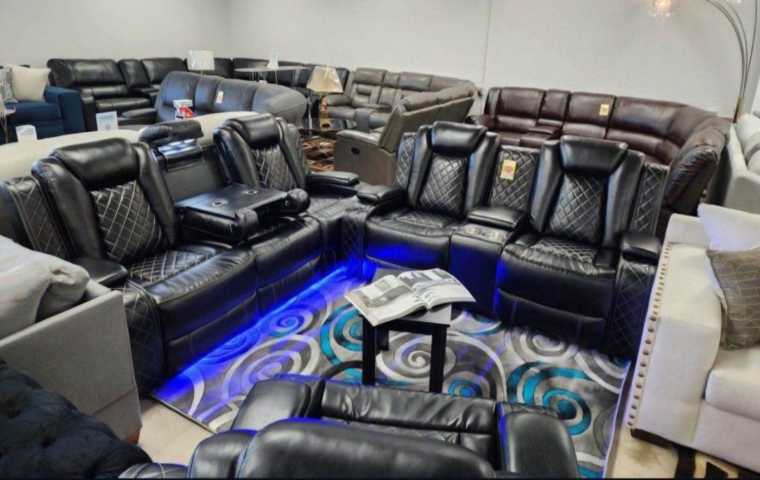 Sofa Set 3pc Power Recliner