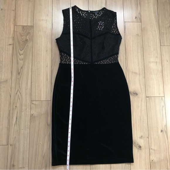 Womens Le Chateau Black Lace Velour dress size M - www.disolcolor.com
