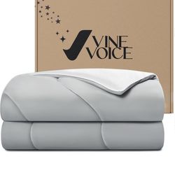 Cooling Comforter for Hot Sleepers, Queen 90x90, Silver Gray