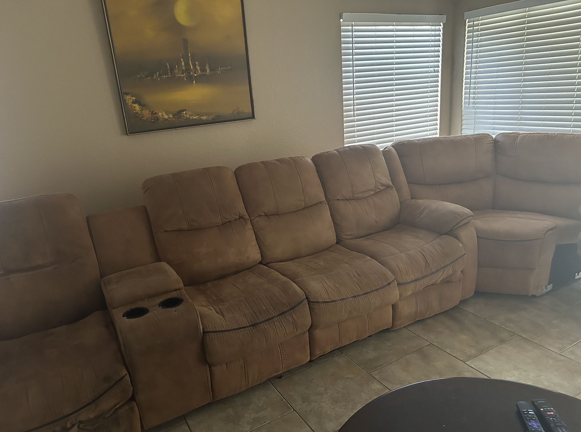 Electric Microfiber Sectional