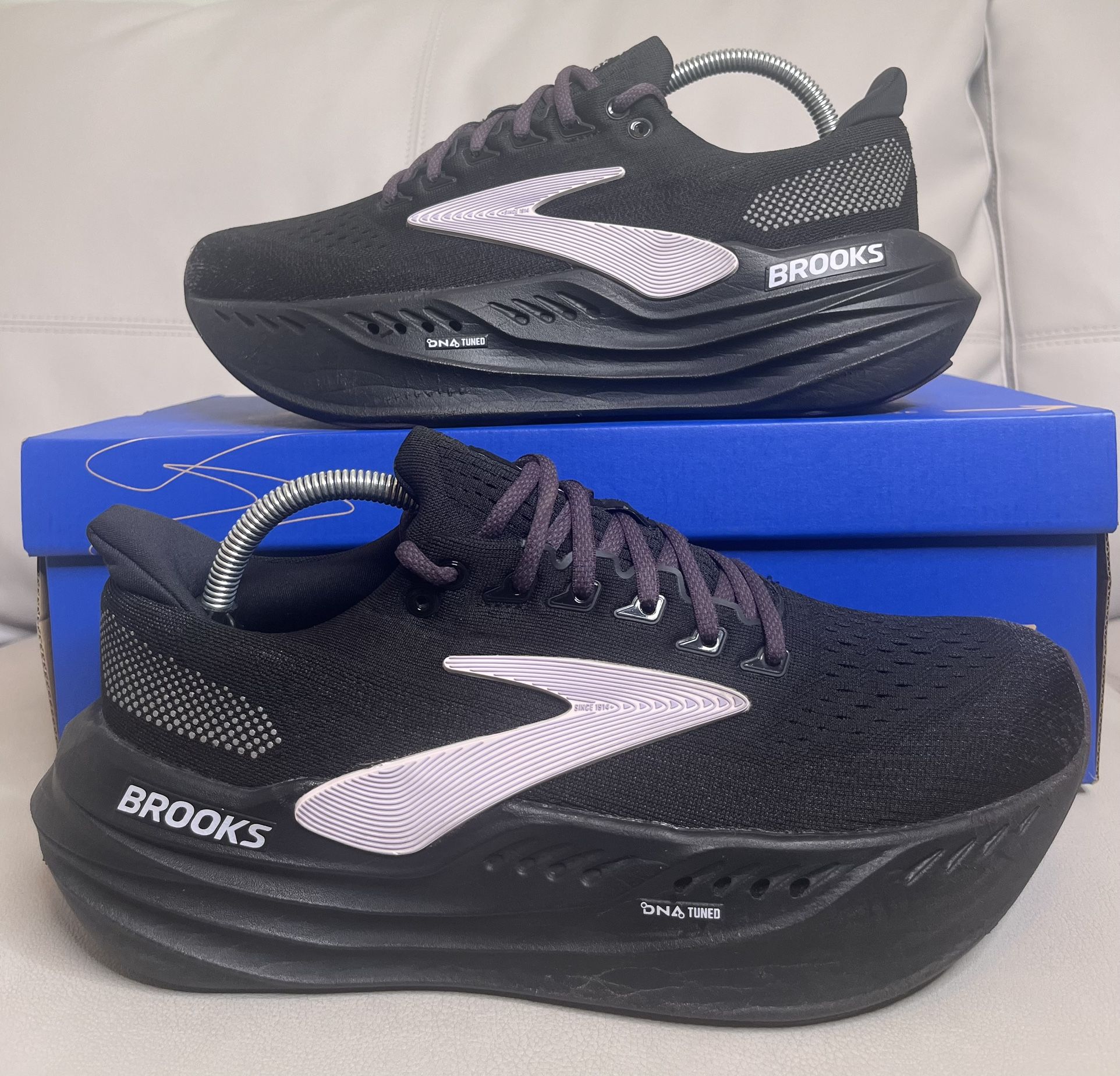 Brooks Glycerin Max Black Orchid Ice Grey Athletic Running Shoes Women’s Size 11