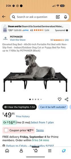 Elevated Dog Bed
