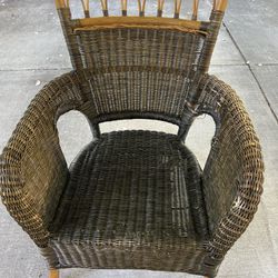 Vintage 1960’s Boho Chic Bamboo Wicker Chair -Rare! 