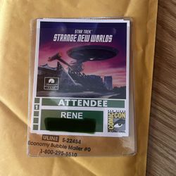 Comic Con Badge Pass Ticket 