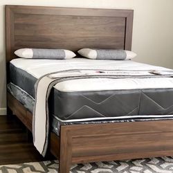 Brand New King Size Brown Wooden Sleigh Bed Framing Ai