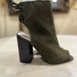 ALDO Olive Peeptoe Ankle Booties 