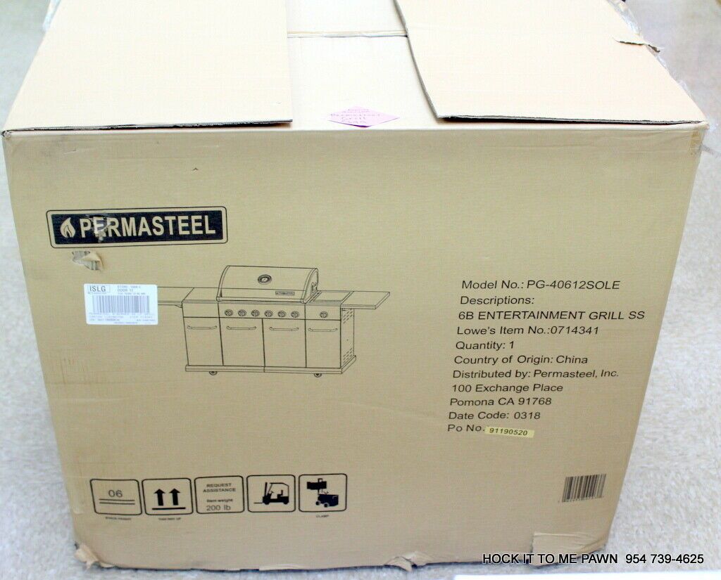 Permasteel 6 Burner Plus Side Burner Stainless Steel Gas Grill PG-40612S0LE