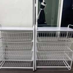 Two white 4 drawer dresser/ Metal Storage Organizer White