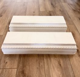 2 White Decorative Floating Wall Shelves | Parisian Home 24” Ledges