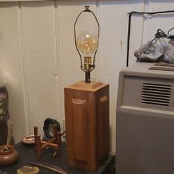 Vintage Wood Lamp! NEW Edison Bulb OBO