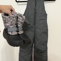 Snow pants toddler size 3t plus winter boots