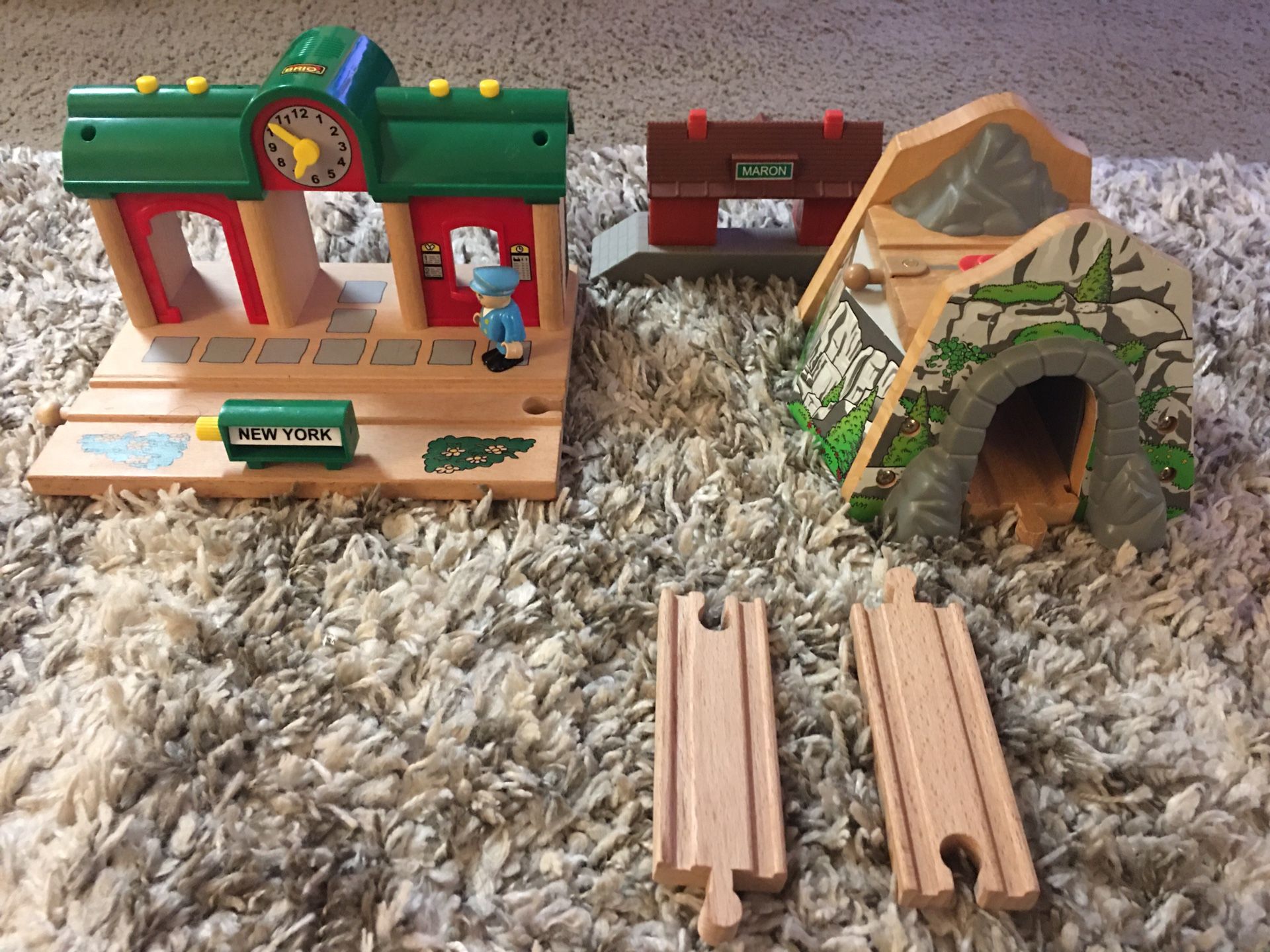 Brio train station “and “ Thomas mountain overpass tunnel