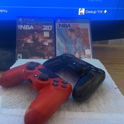 PS4 Slim With 2 Controllers And 2 NBA 2k Games