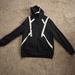 True Religion Men's Sweatsuit Set Hoodie and Joggers Black and White Size XL