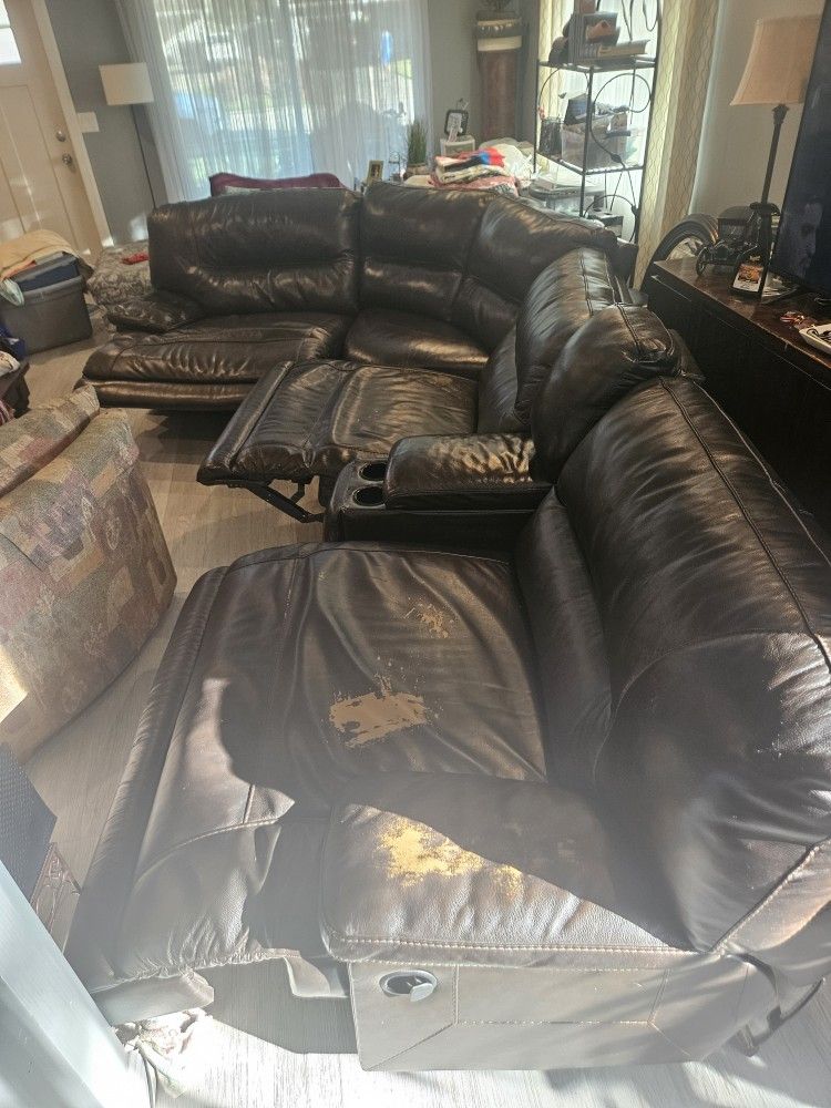 Black Vinyl Couch