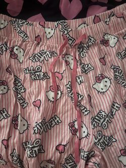 Hello Kitty Pink Striped Pajama Pants