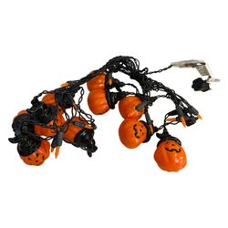 Halloween Pumpkin Icicle String Lights 7 ft 25 Light Plug In Jack O Lantern