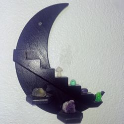 crystal holder moon shaped shelf 