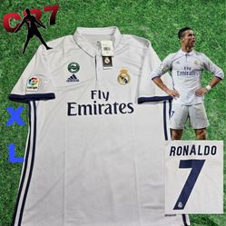 Adidas Real Madrid CF Ronaldo #7 2016/2017 Home Jersey NWT XL 