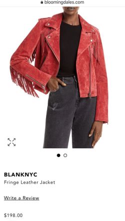 BlankNYC Genuine Leather fringe jacket