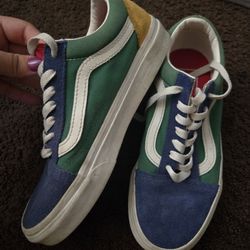 Vans Blue, Green, Yellow Size 6