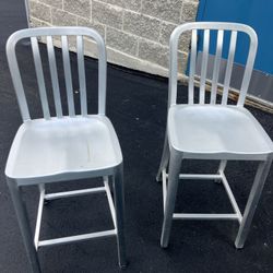 Crate & Barrel Delta Aluminum High Chairs