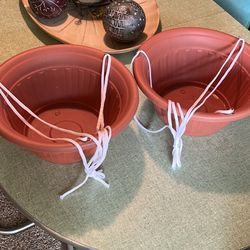 2 NEW Hanging Plant Pots 