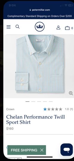 Peter Millar Long Sleeve Men’s Shirt 3x Blue