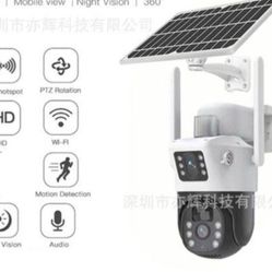 WIFI Dual Lens PTZ Solar Camera Dual Screens PIR Human Tracking Outdoor WIFI Security CCTV Surveilla