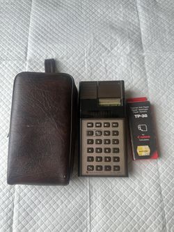 Vintage Texas Instruments TI-5025 Printing Calculator Case & Thermal Paper Roll
