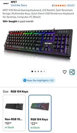 Wired Gaming Keyboard, LED backlit