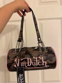 Von Dutch Barrel Bag/Purse Pink Camo