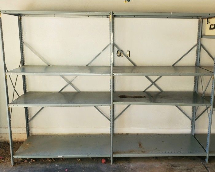 2 Sections Of Metal Shelving