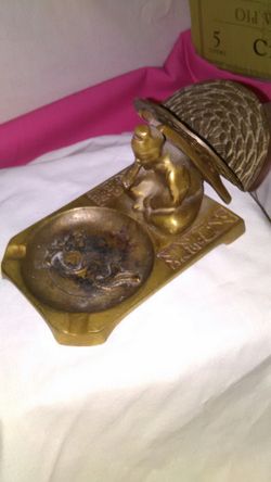 Antique brass/ bronze ashtray