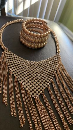 Pink pearl and diamond necklace/bracelet