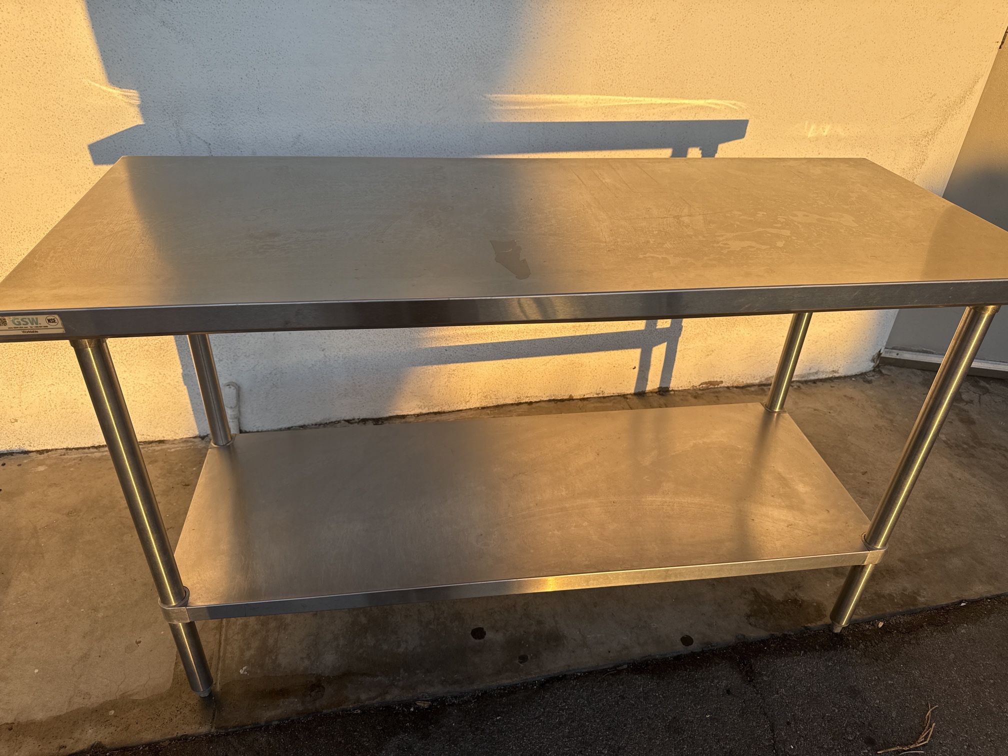 GSW Stainless Steel Work Table 60x24x35 with Shelf