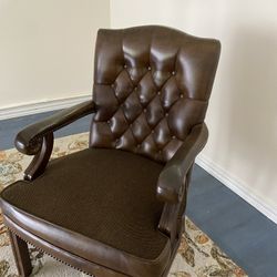 Tufted Chippendale Style Library Chairs