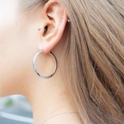 Coach HOOP EARRINGS F73022 Silver