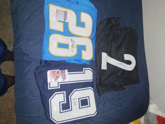 100% JSA Certified Autographed Jersey Bundle (Vick, Cooper, Samuel Jr) - Like New