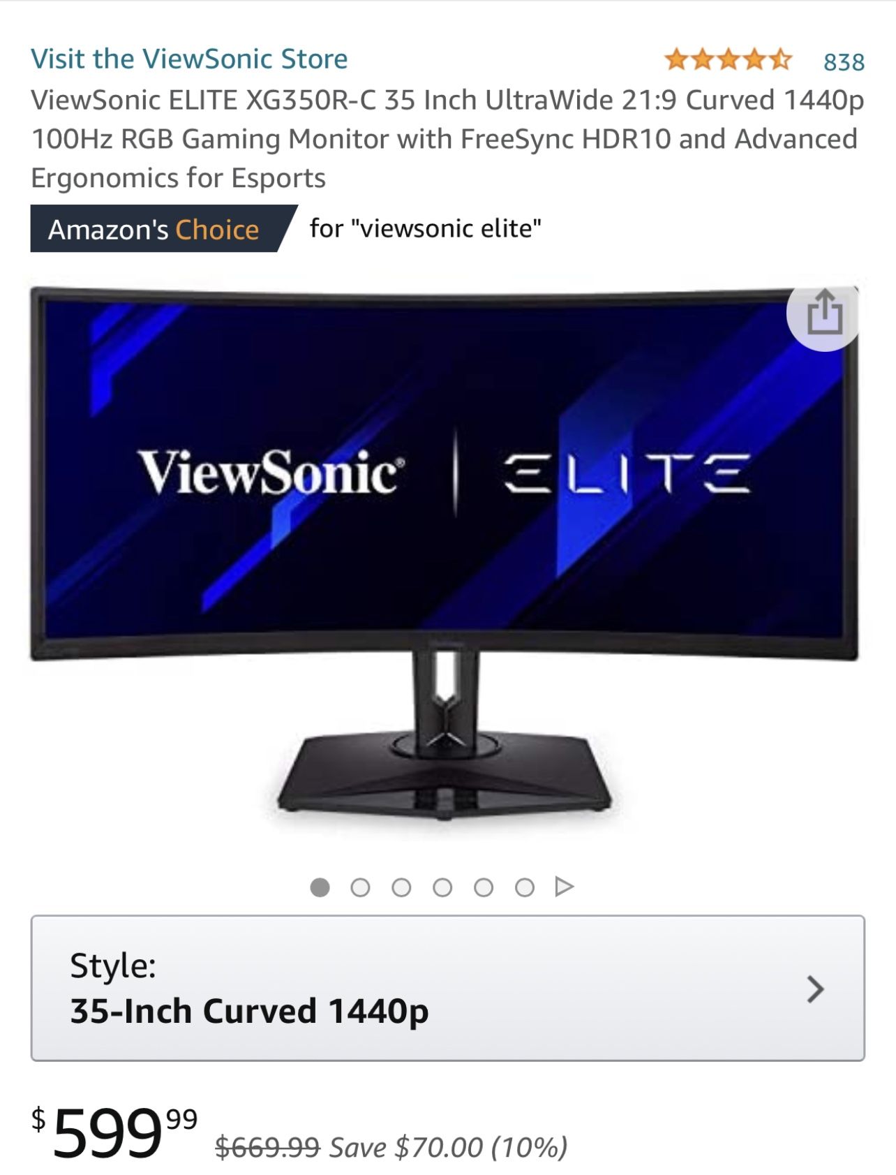 Curved Gaming Monitor (XG350R-C)